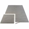 Stalwart Foam Floor Mat 6PK - 24 SQFT, Gray Wood 75-6406